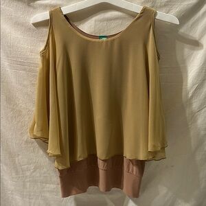 Elegant Beige and Tan Women's Top